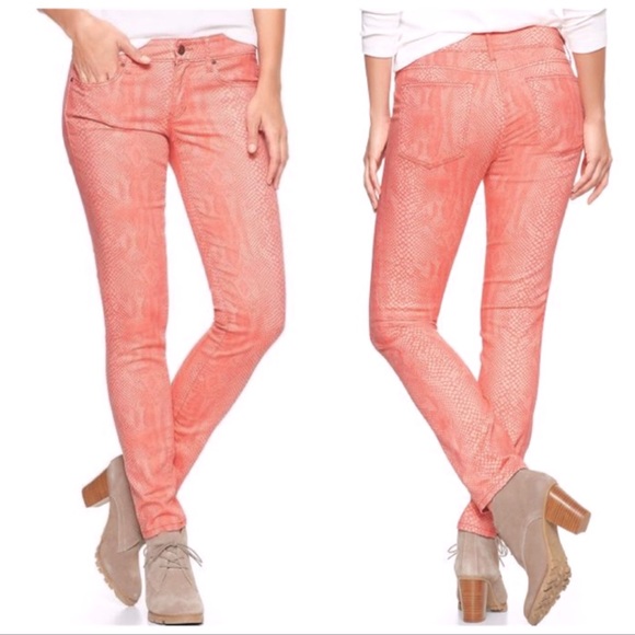Gap Always Skinny Coral Snake Denim Jeans - Picture 2 of 4